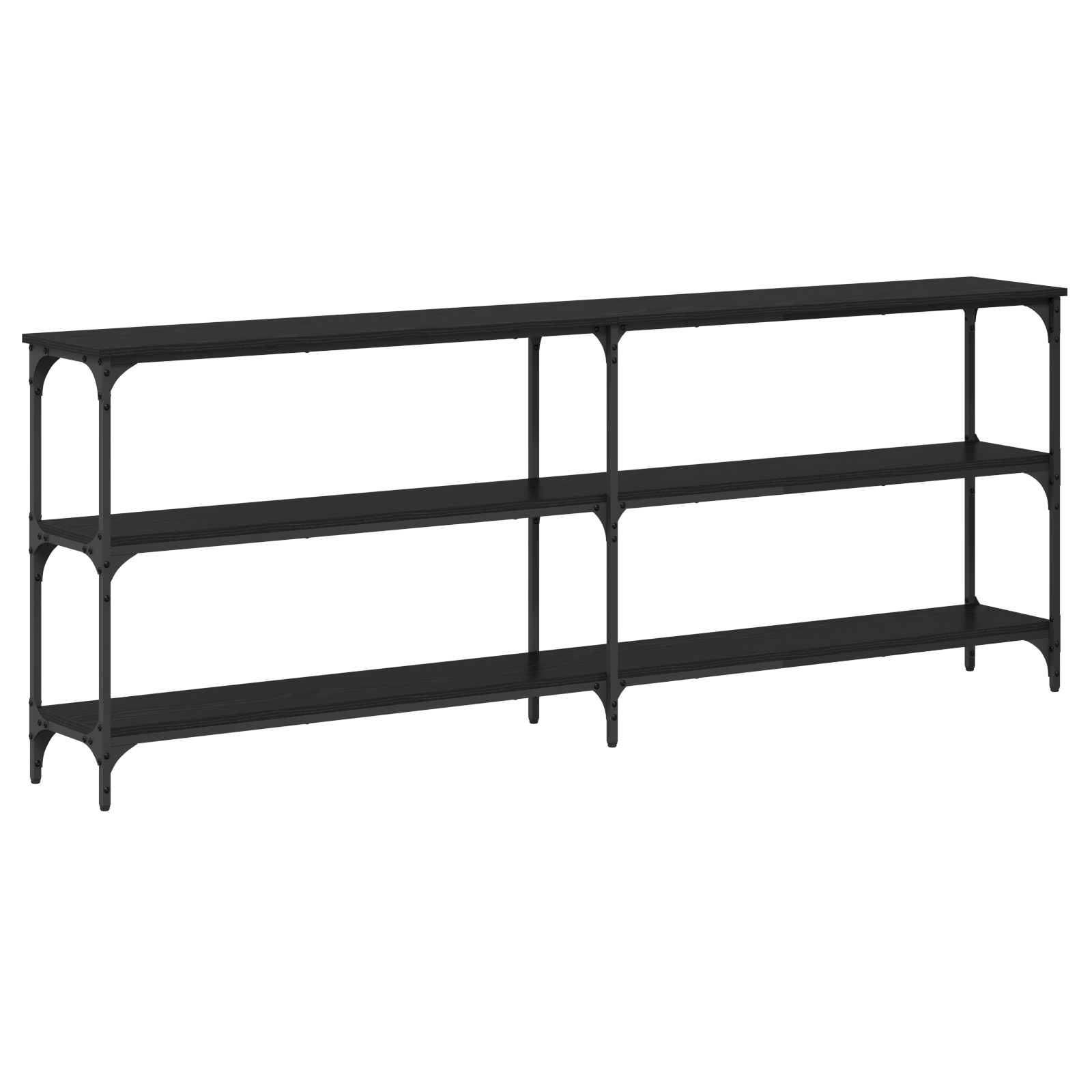 Tavolino in rovere nero 200x29x75 cm legno ingegnerizzato