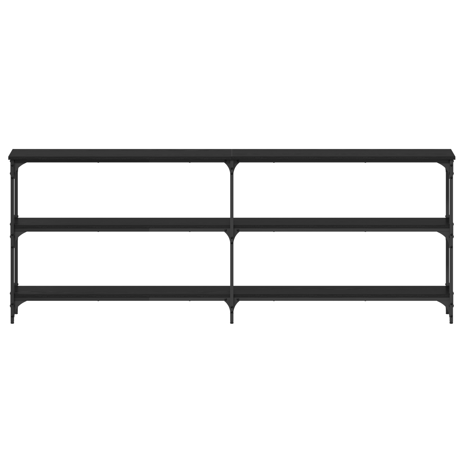 Tavolino in rovere nero 200x29x75 cm legno ingegnerizzato