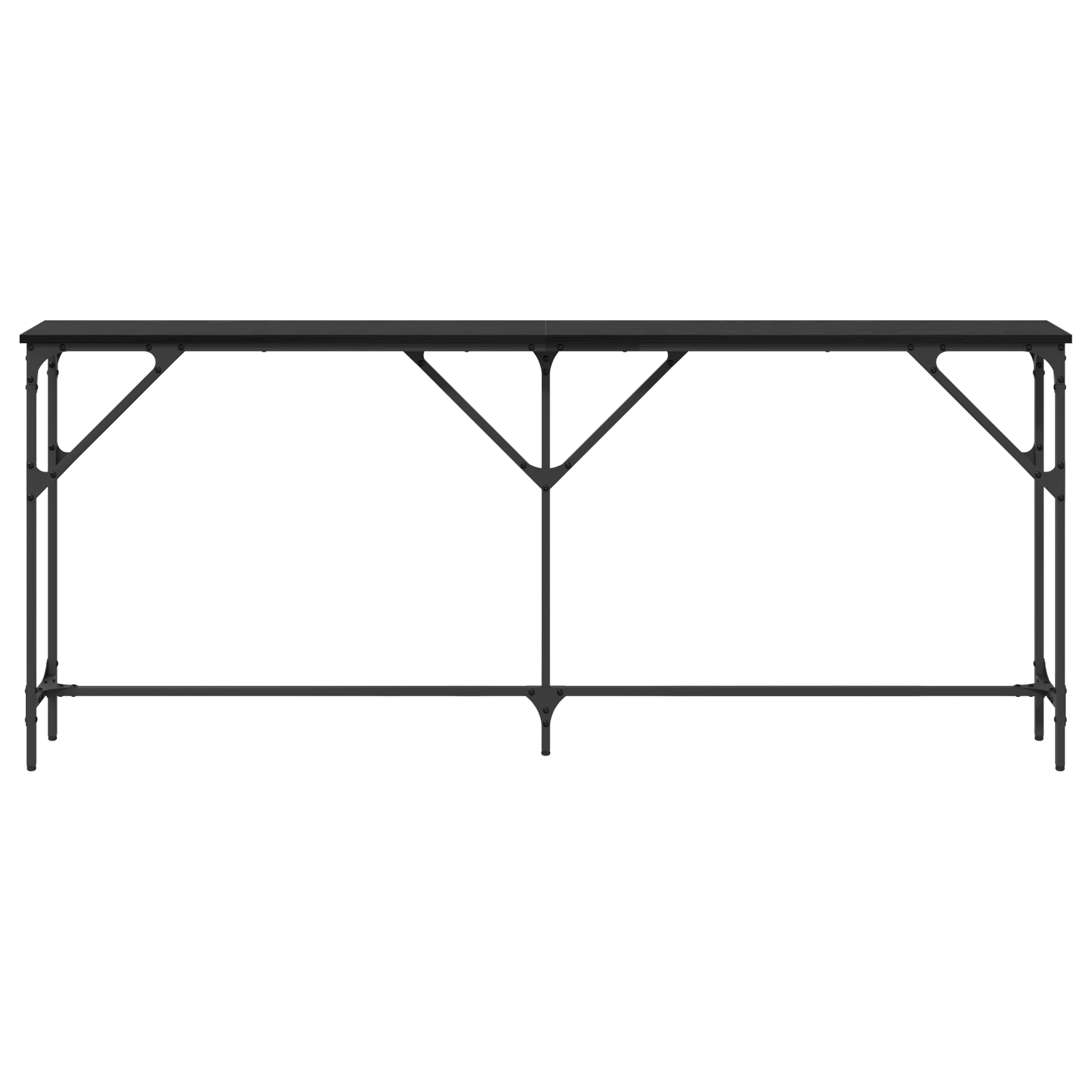 Tavolo Consolle Rovere Nero 180x23x75 cm Legno Ingegnerizzato