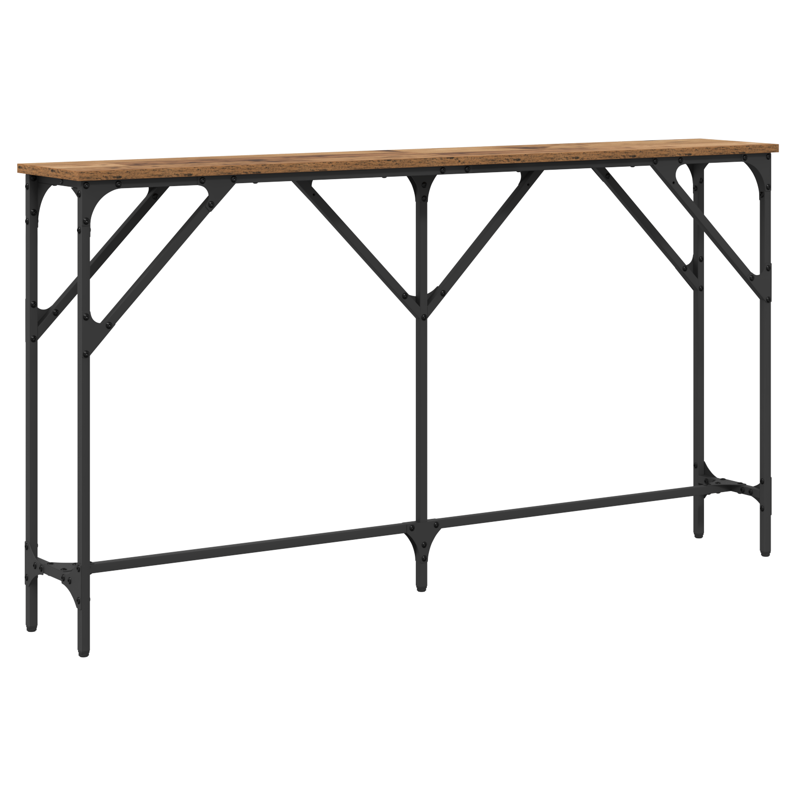 Tavolo Console Legno Vecchio 140x23x75 cm Legno Ingegnerizzato