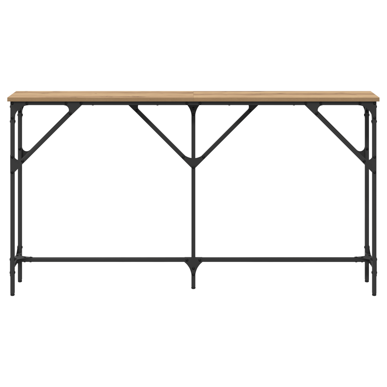 Tavolo Console Rovere Artigianale 140x23x75 cm Legno Ingegnerizzato