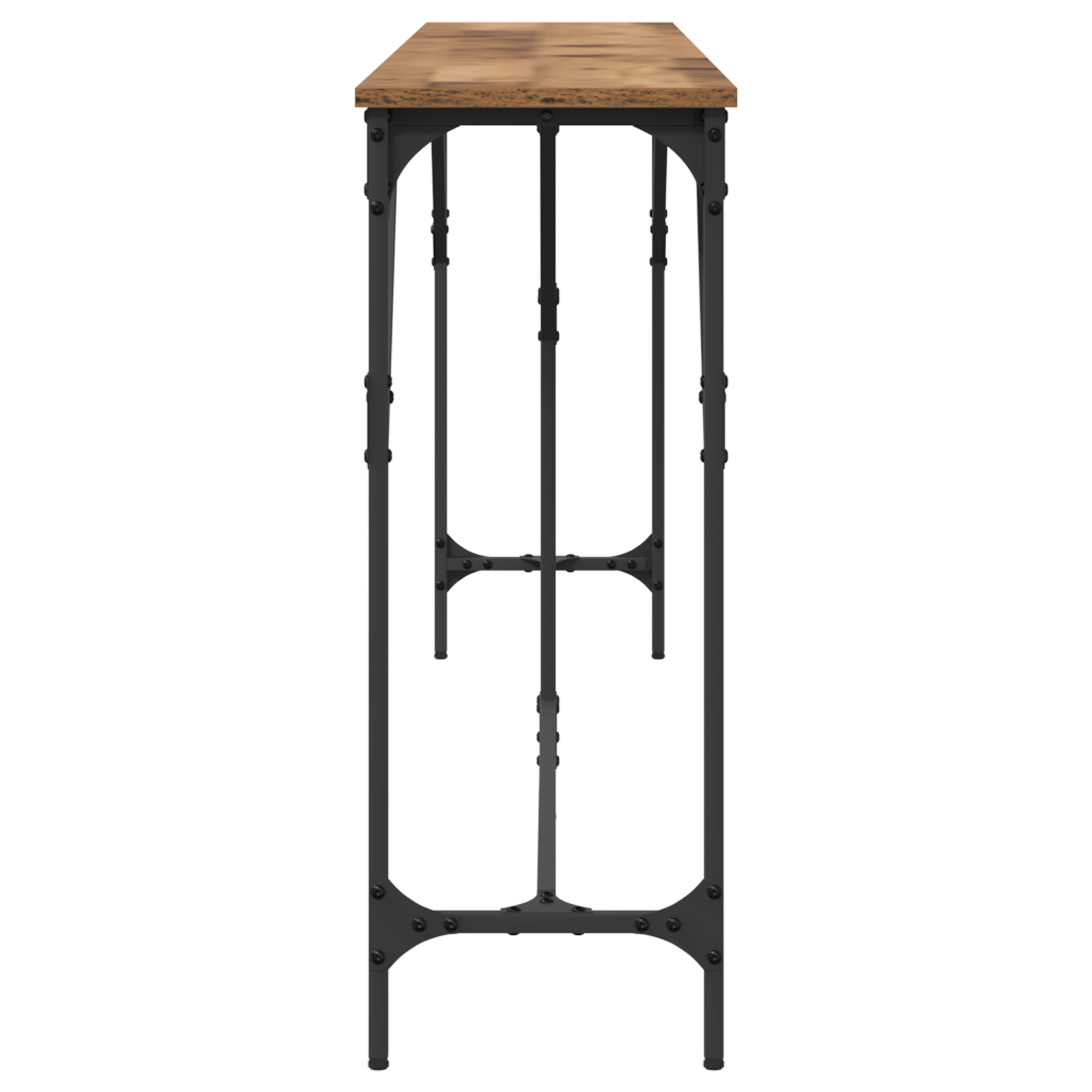 Tavolo Consolle Legno Vecchio 200x29x75 cm Legno Ingegnerizzato.