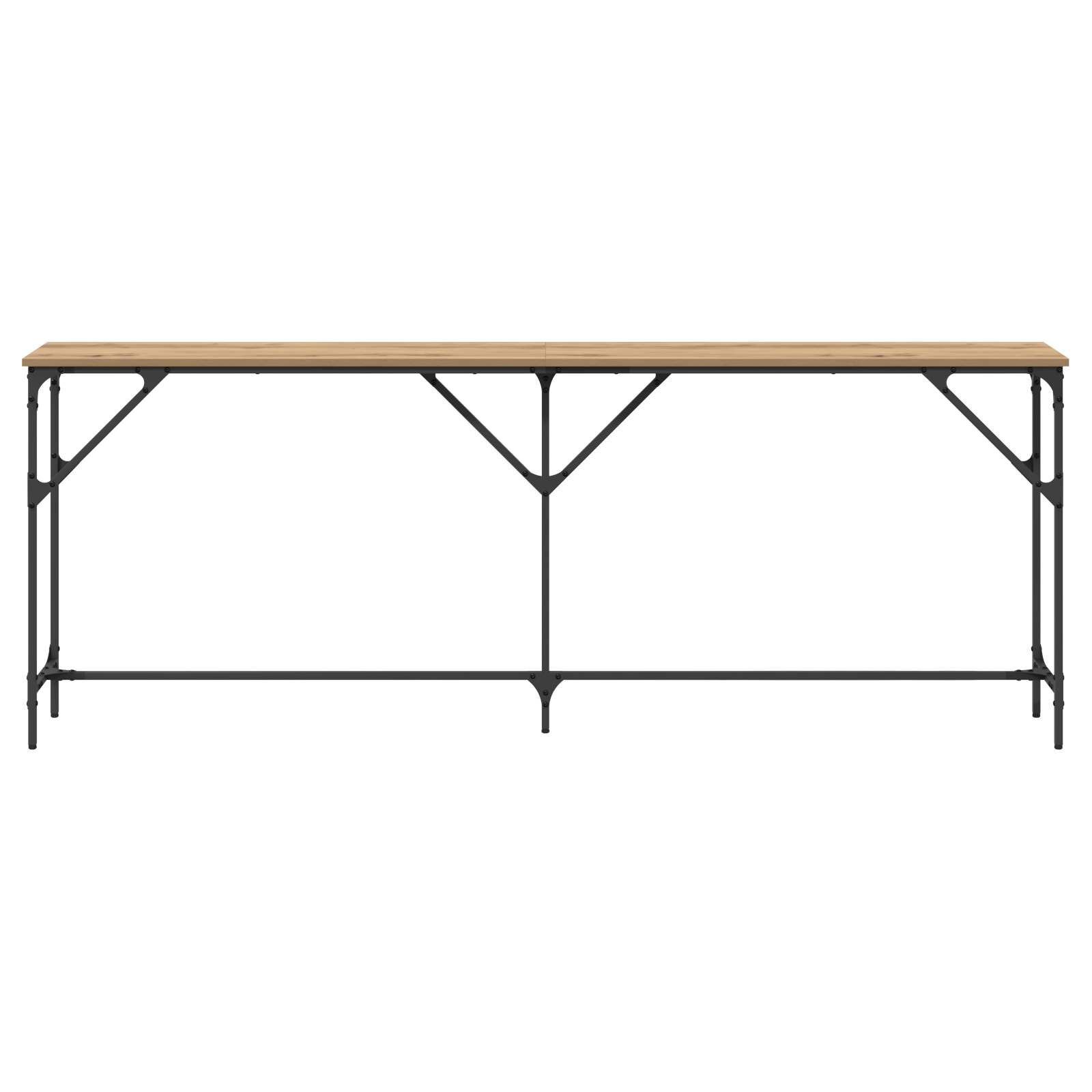 Tavolo Consolle Rovere Artigianale 200x29x75 cm Legno Ingegnerizzato