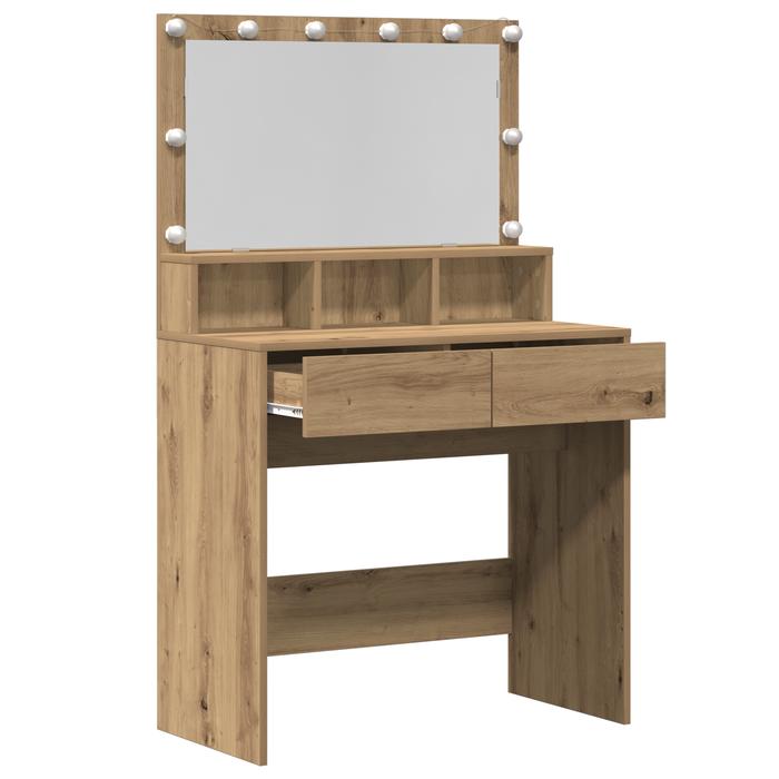 vidaXL Tavolo da Trucco rovere artigianale 80 x 41 x 134.5 cm