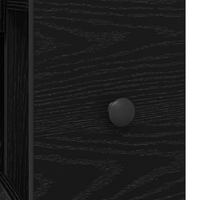 Armadio da bagno stretto con ruote in rovere nero legno ingegnerizzato