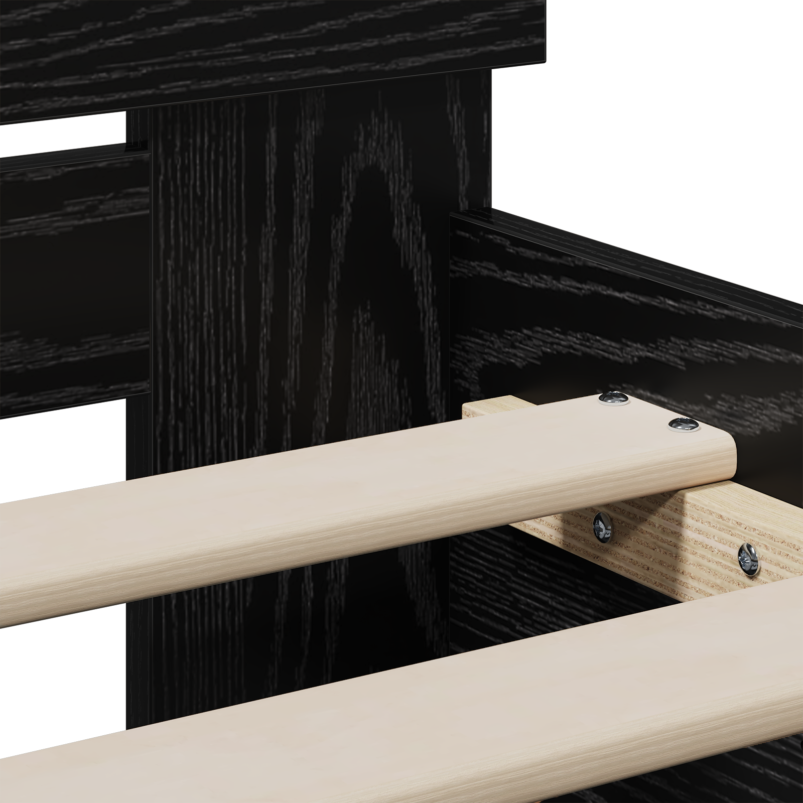 Struttura Letto con Testiera Rovere Nero 90x200 cm Legno Ingegnerizzato