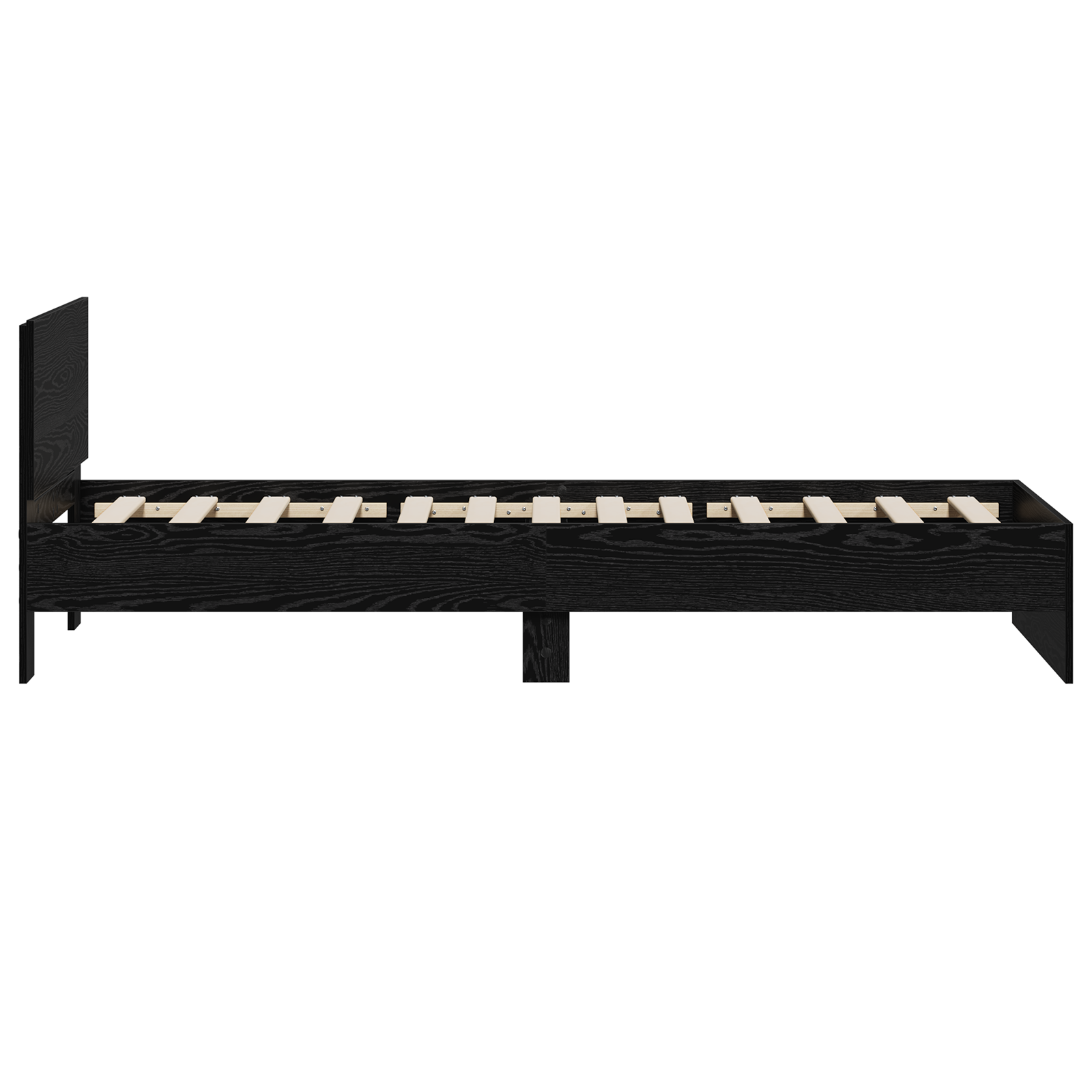Struttura Letto con Testiera Rovere Nero 90x200 cm Legno Ingegnerizzato