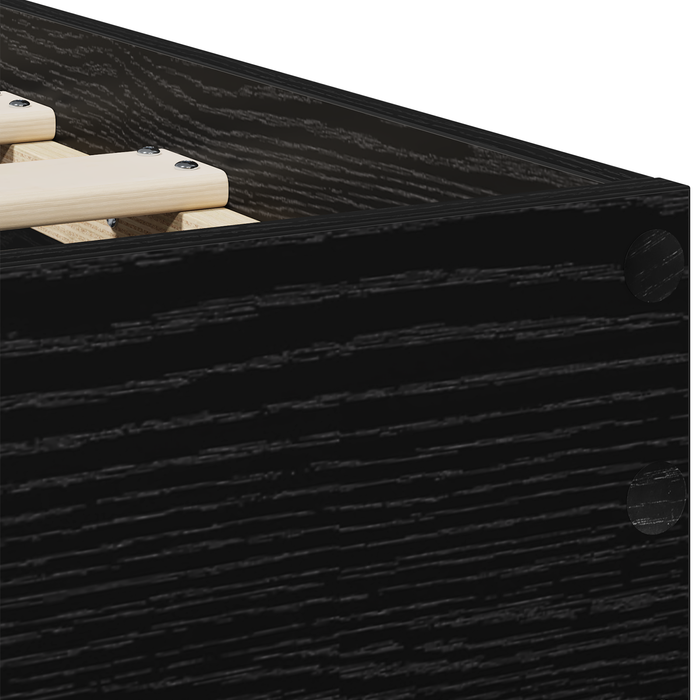 Letto Rovere Nero 90x190 cm Legno Ingegnerizzato