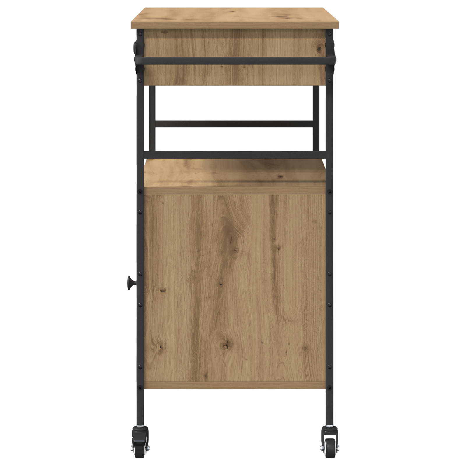 Carrello da Cucina Rovere Artigianale 56x43x89.5 cm Legno Ingegnerizzato