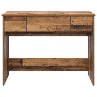 Toletta con specchio legno invecchiato 100x45x76 cm