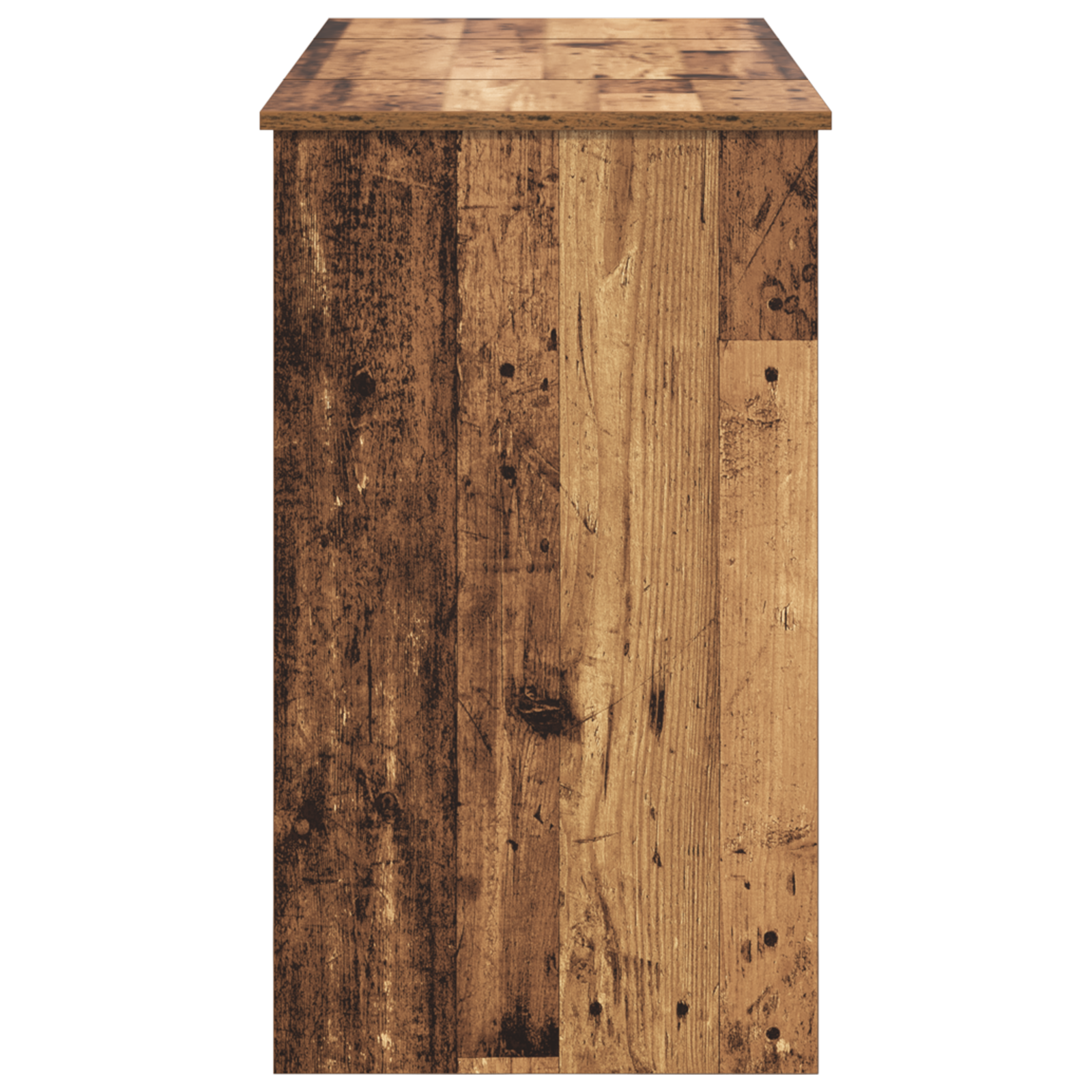 Toletta con specchio legno invecchiato 100x45x76 cm