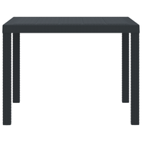 Tavolo da Giardino Antracite 100x100x73 cm in Rattan Sintetico