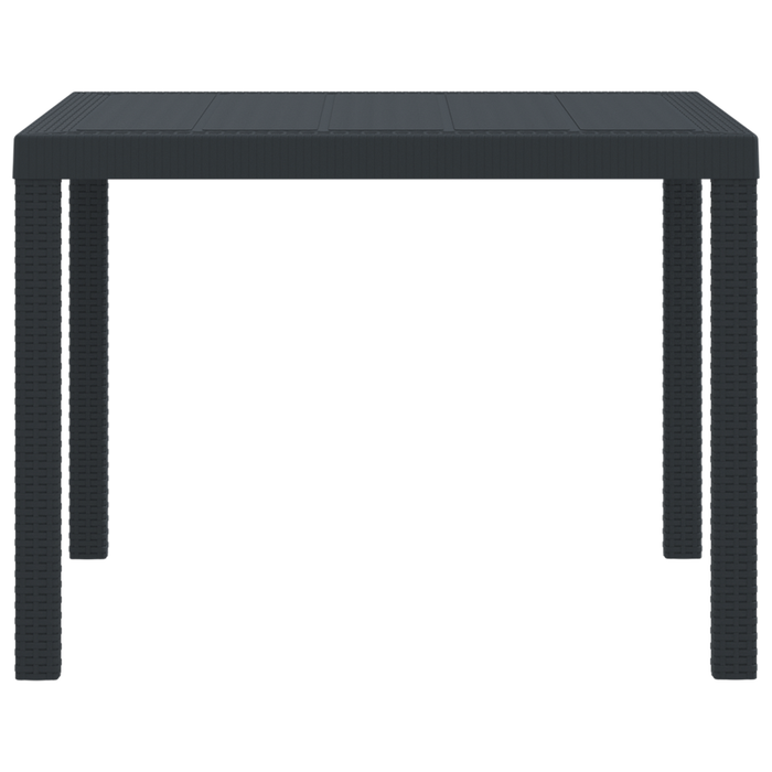 Tavolo da Giardino Antracite 100x100x73 cm in Rattan Sintetico