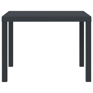 Tavolo da Giardino Antracite 100x100x73 cm in Rattan Sintetico