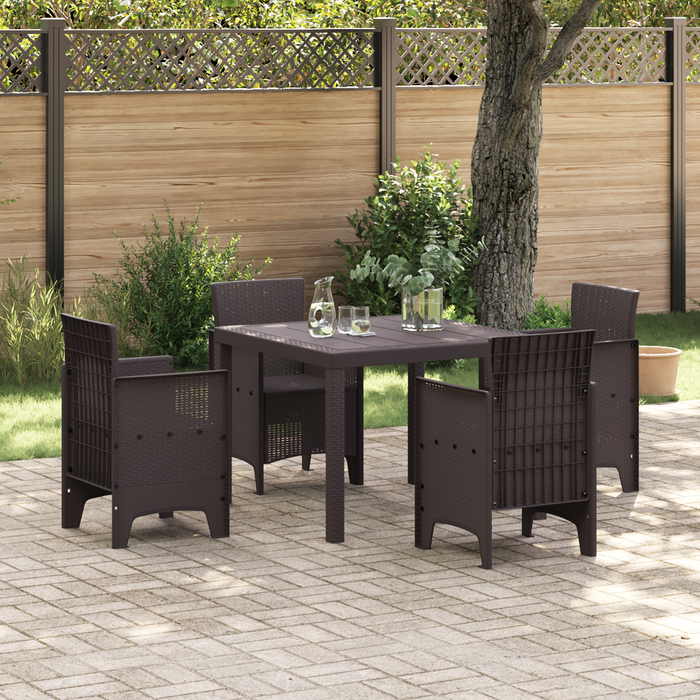 Tavolo da Giardino Marrone 100x100x73 cm in Polyrattan