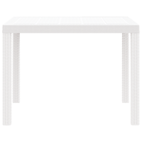 Tavolo da Giardino Bianco 100x100x73 cm in Rattan Politossidico