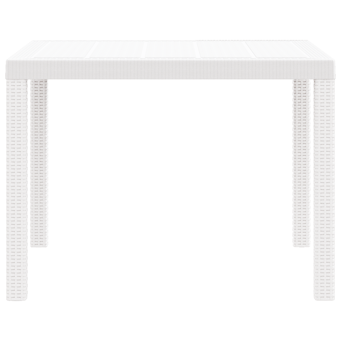 Tavolo da Giardino Bianco 100x100x73 cm in Rattan Politossidico