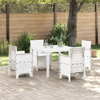 Tavolo da Giardino Bianco 100x100x73 cm in Rattan Politossidico