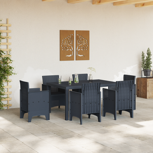 Tavolo da Giardino Antracite 150x100x73 cm in Poly Rattan