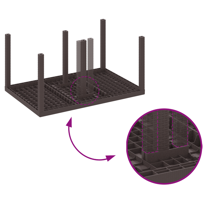 Mesa da Giardino Marrone 150x100x73 cm in Polirattan