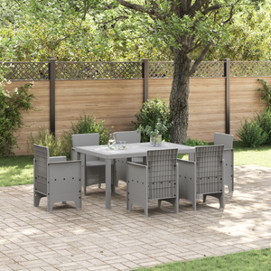 Tavolo da Giardino Grigio Chiaro 150x100x73 cm in Polyrattan