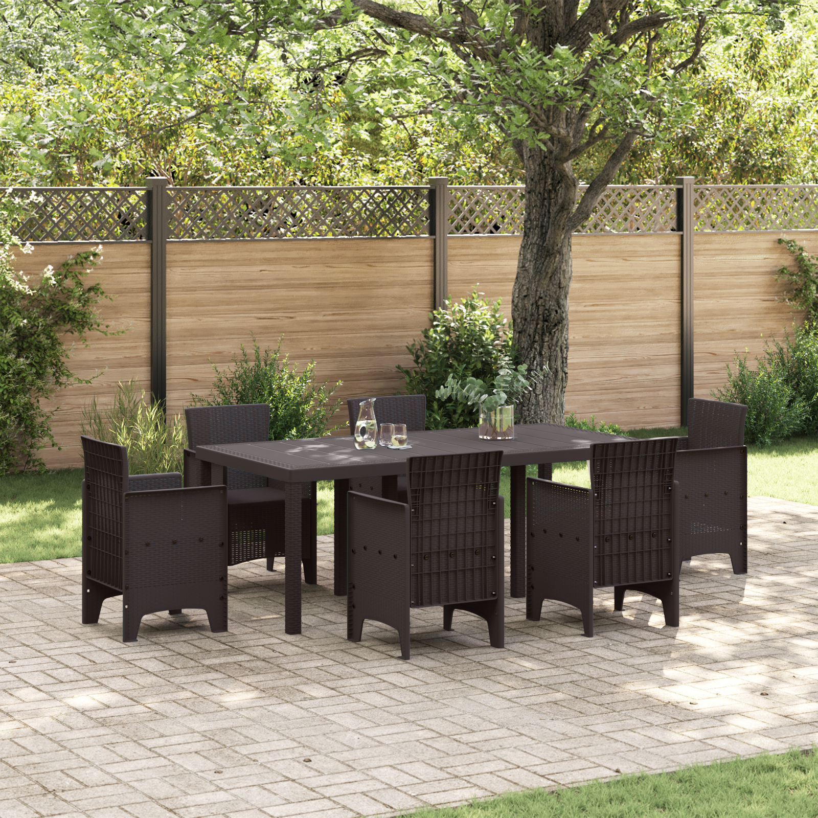 Tavolo da Giardino  Marrone 200x100x73 cm in Polyrattan