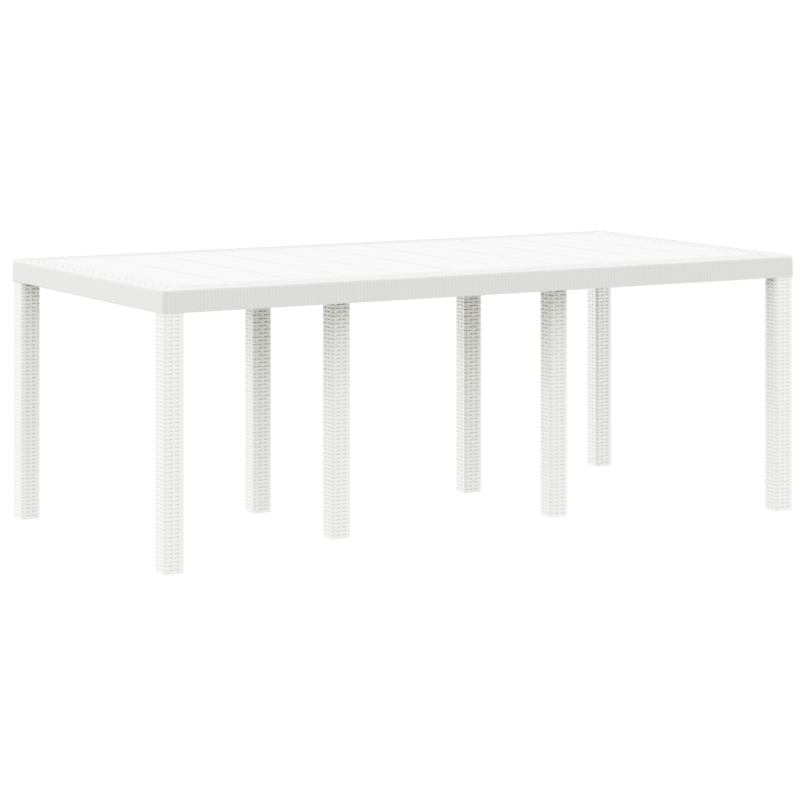 Tavolo da giardino  Bianco 200x100x73 cm in Polyrattan