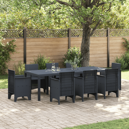 Tavolo da giardino  Antracite 250x100x73 cm in Polyrattan
