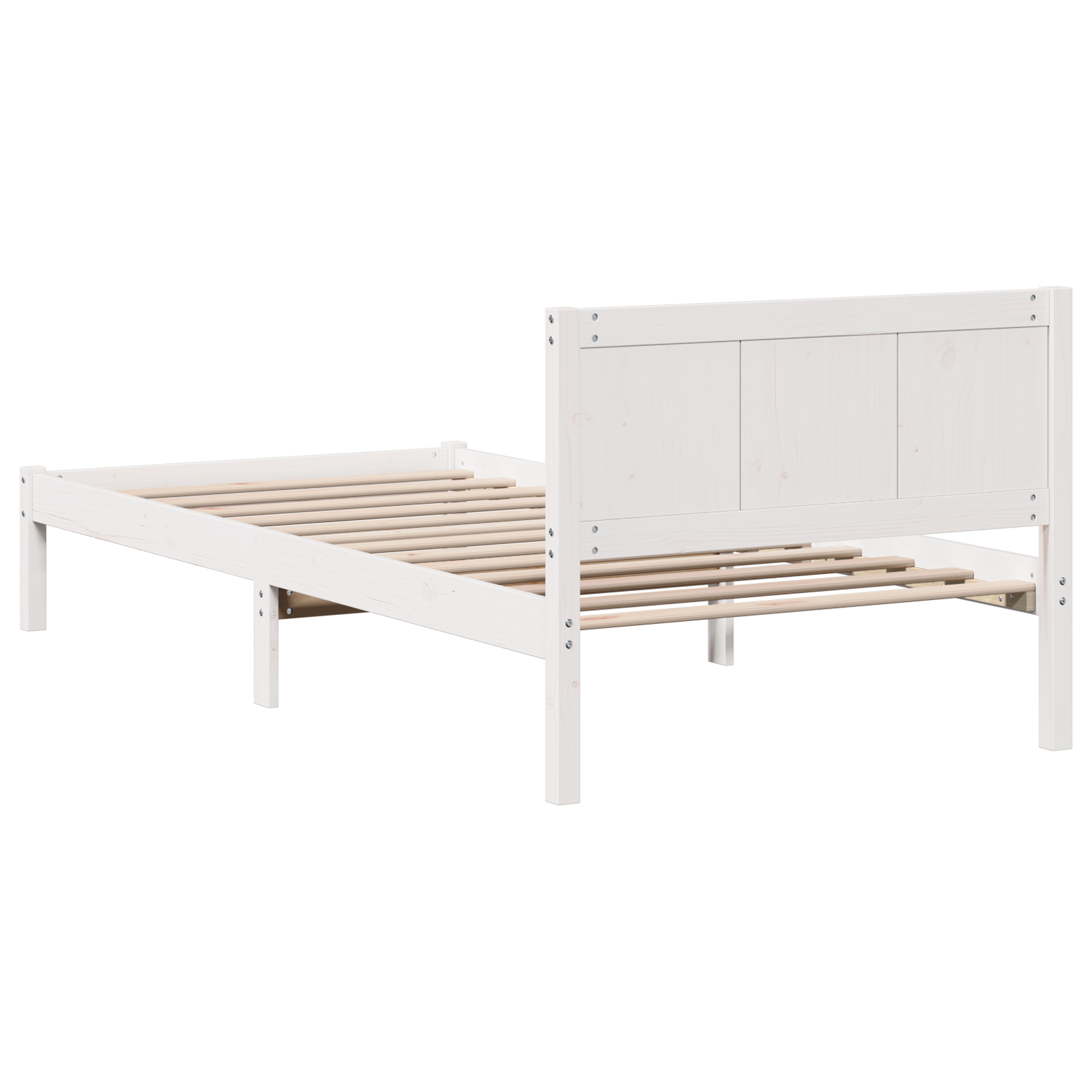 Struttura letto bianco Bianco Legno massello di pino Singolo