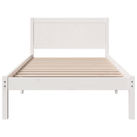 Struttura letto bianco Bianco Legno massello di pino Singolo