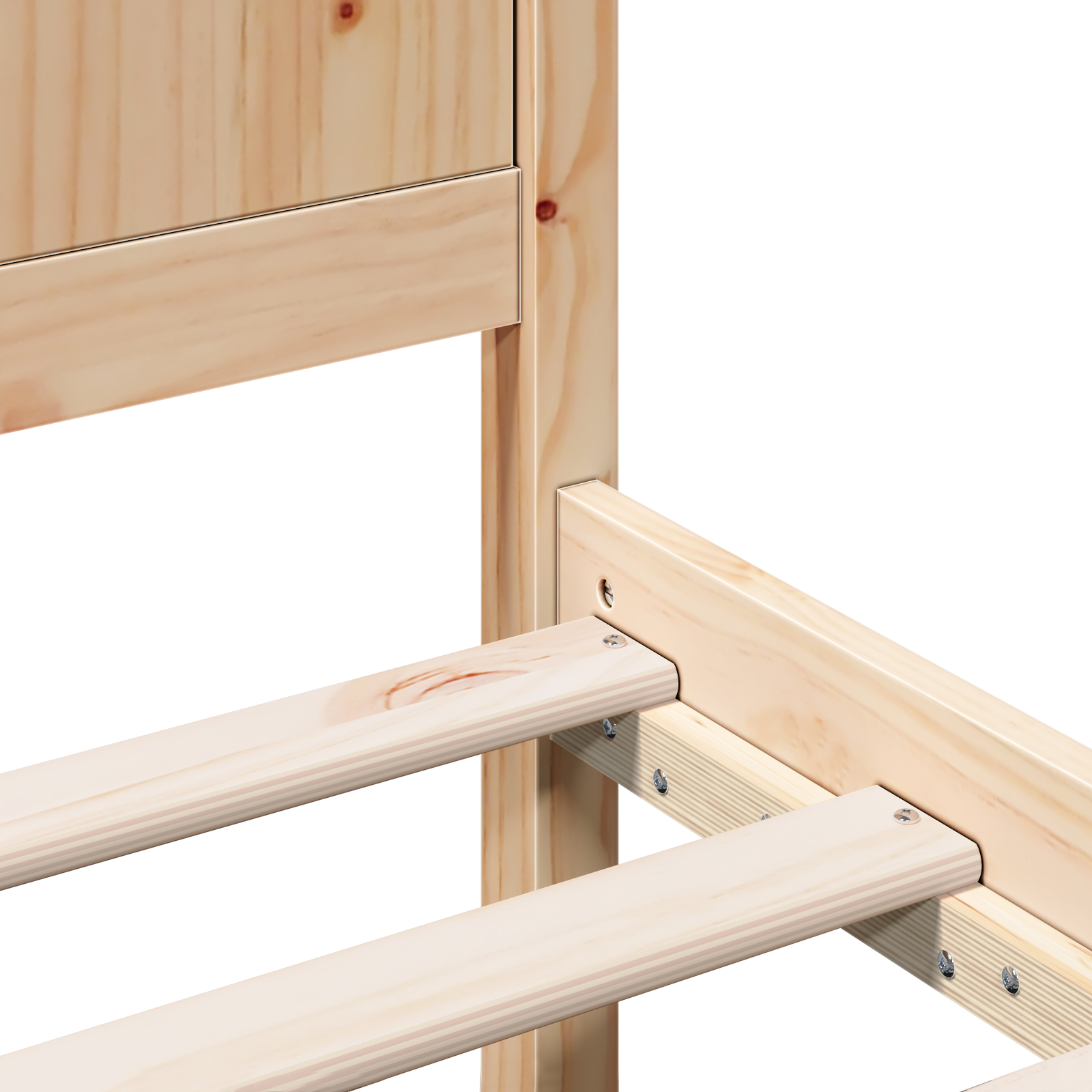 Struttura Letto Singolo in Legno di Pino Naturale