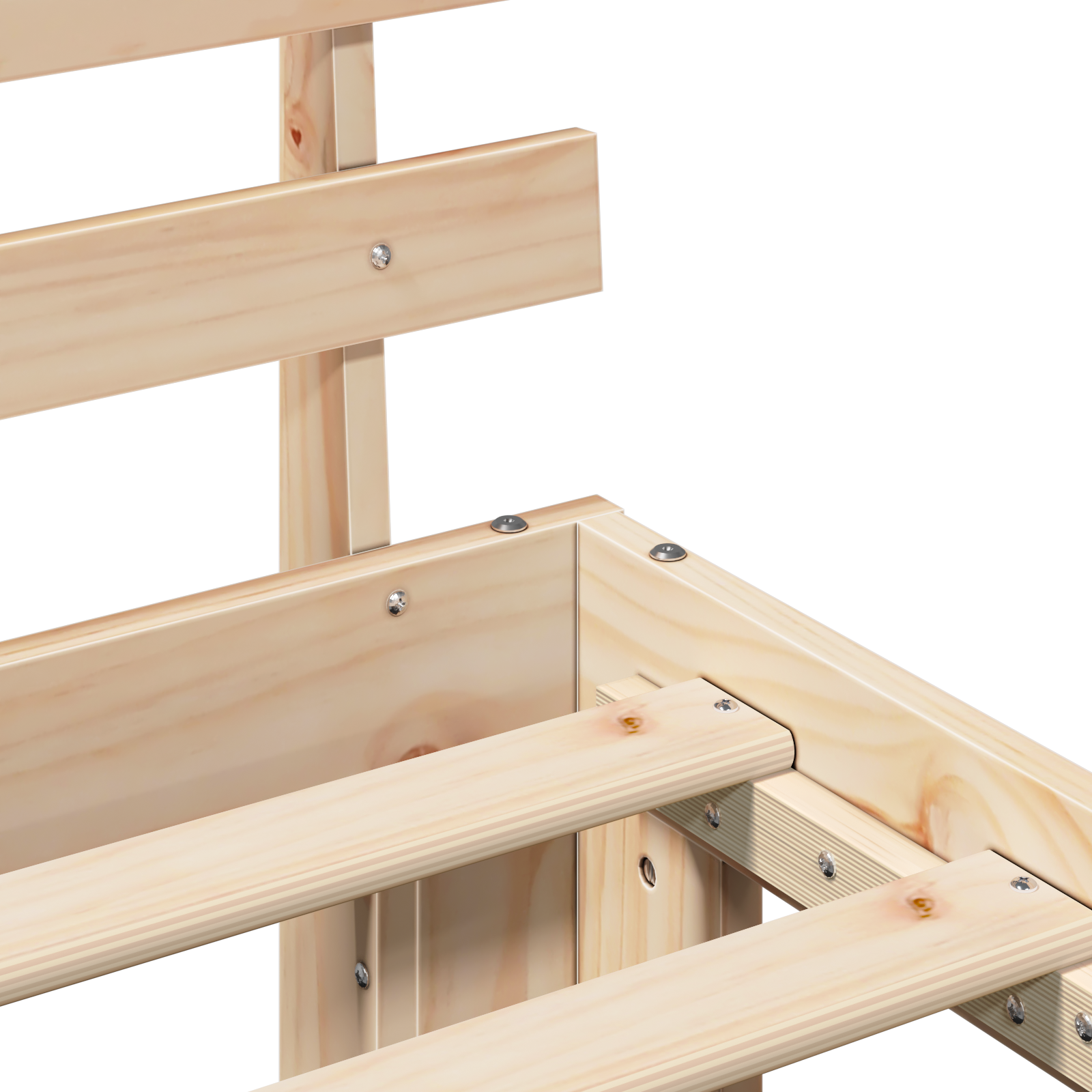 Struttura Letto in Legno di Pino Legno Naturale