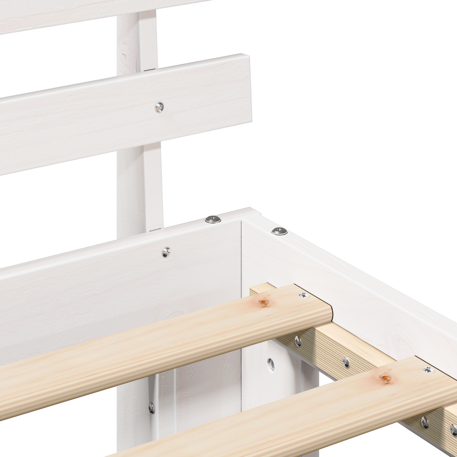 Struttura Letto in Legno Bianco Legno Singolo Durevole