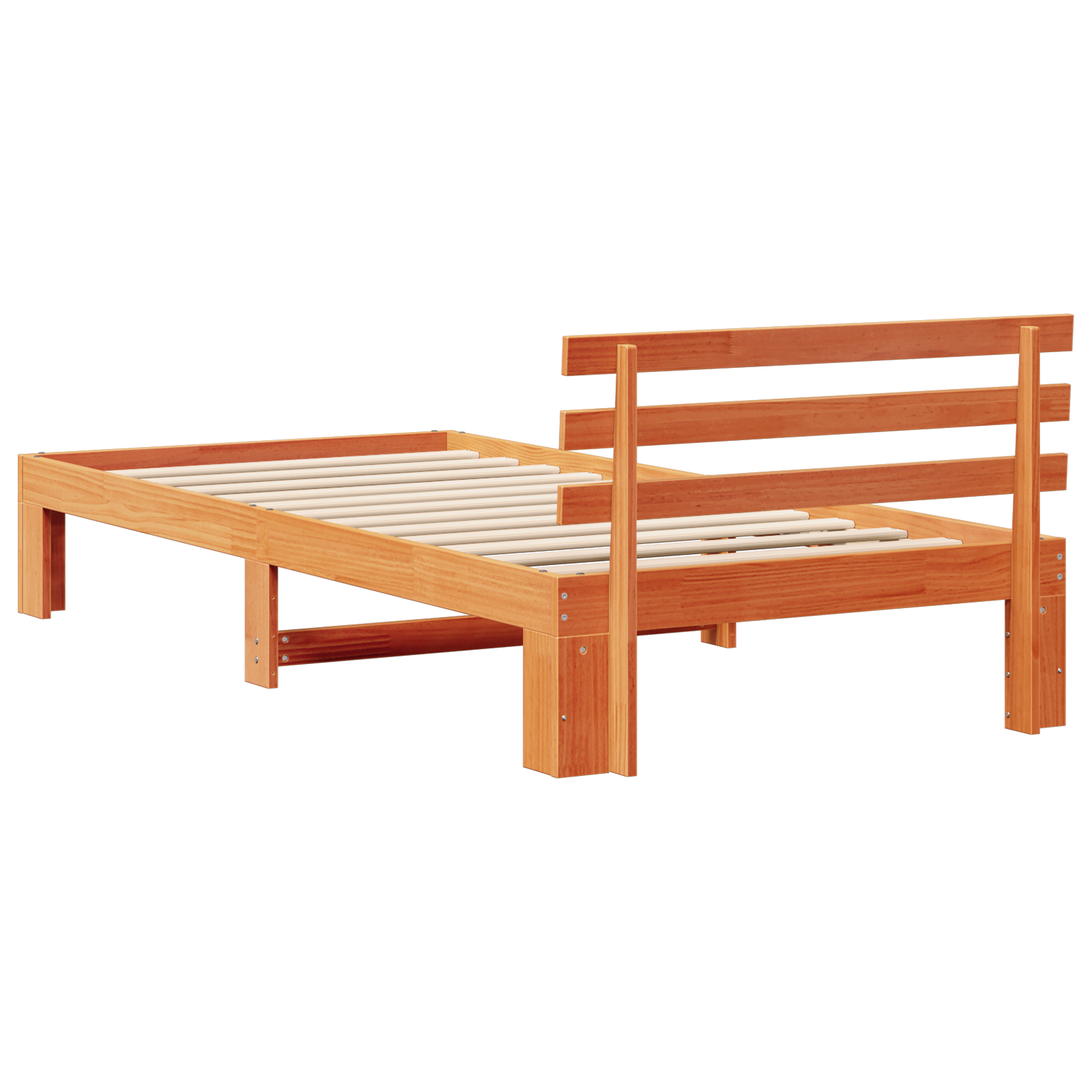 Struttura Letto in Legno di Pino Marrone Cerato