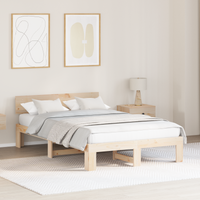 Struttura Letto con Testata 120x200 cm in Legno Massello di Pino