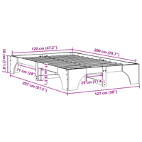 Rete letto Naturale Legno massello di pino 120 x 200 cm