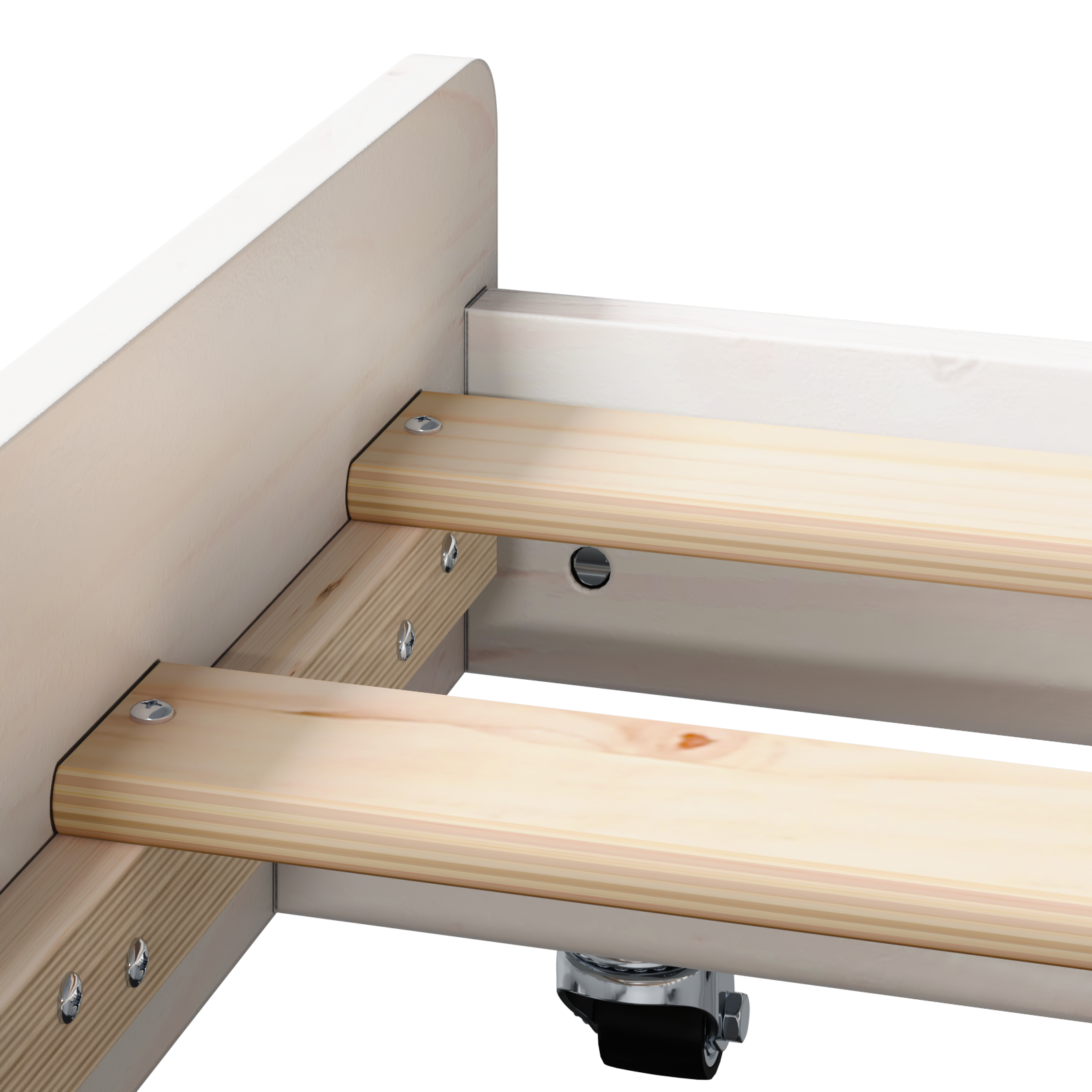 Struttura letto Bianca con doghe in legno naturale Legno di pino