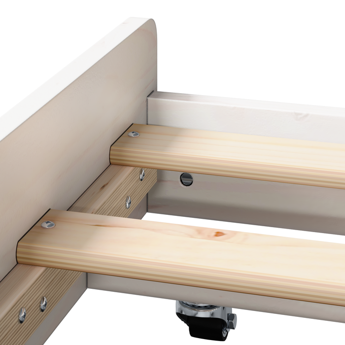 Struttura Letto Bianco Legno di pino 75 x 190 cm Pieghevole