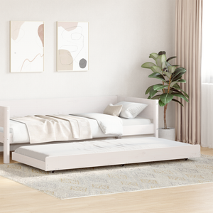 Struttura Letto Bianco Legno di pino 75 x 190 cm Pieghevole