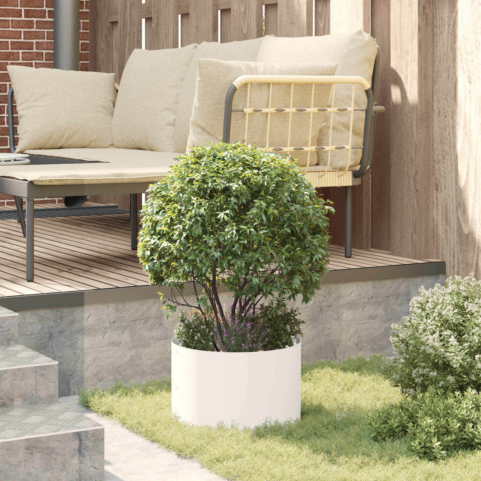 Vaso Bianco in Metallo Bianco Metallo Medio Intarsi Decorativi