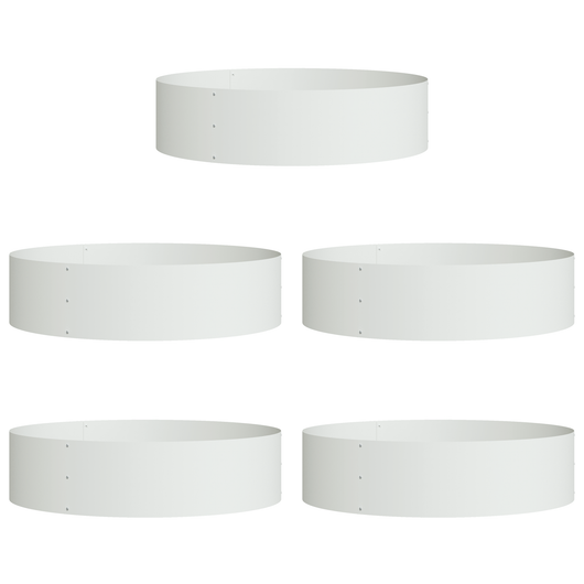 Set di Fioriere Bianche Bianco Metallo Grande Fioriera