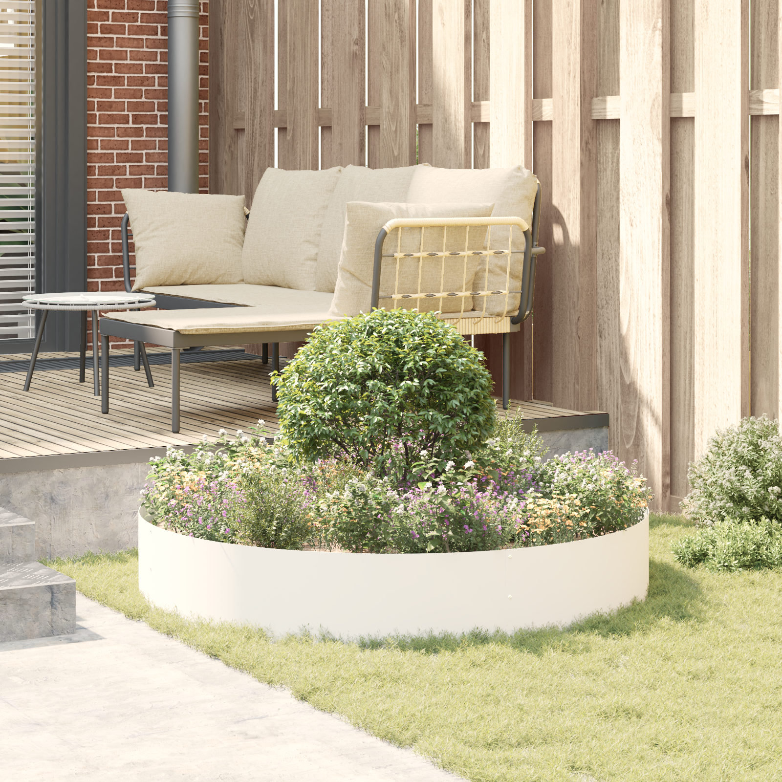 Vaso in Metallo Bianco Bianco Metallo Grande Intarsi Decorativi