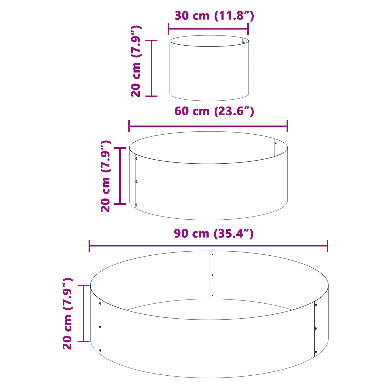 Vaso in metallo Acciaio inossidabile Grande Durevole Vaso
