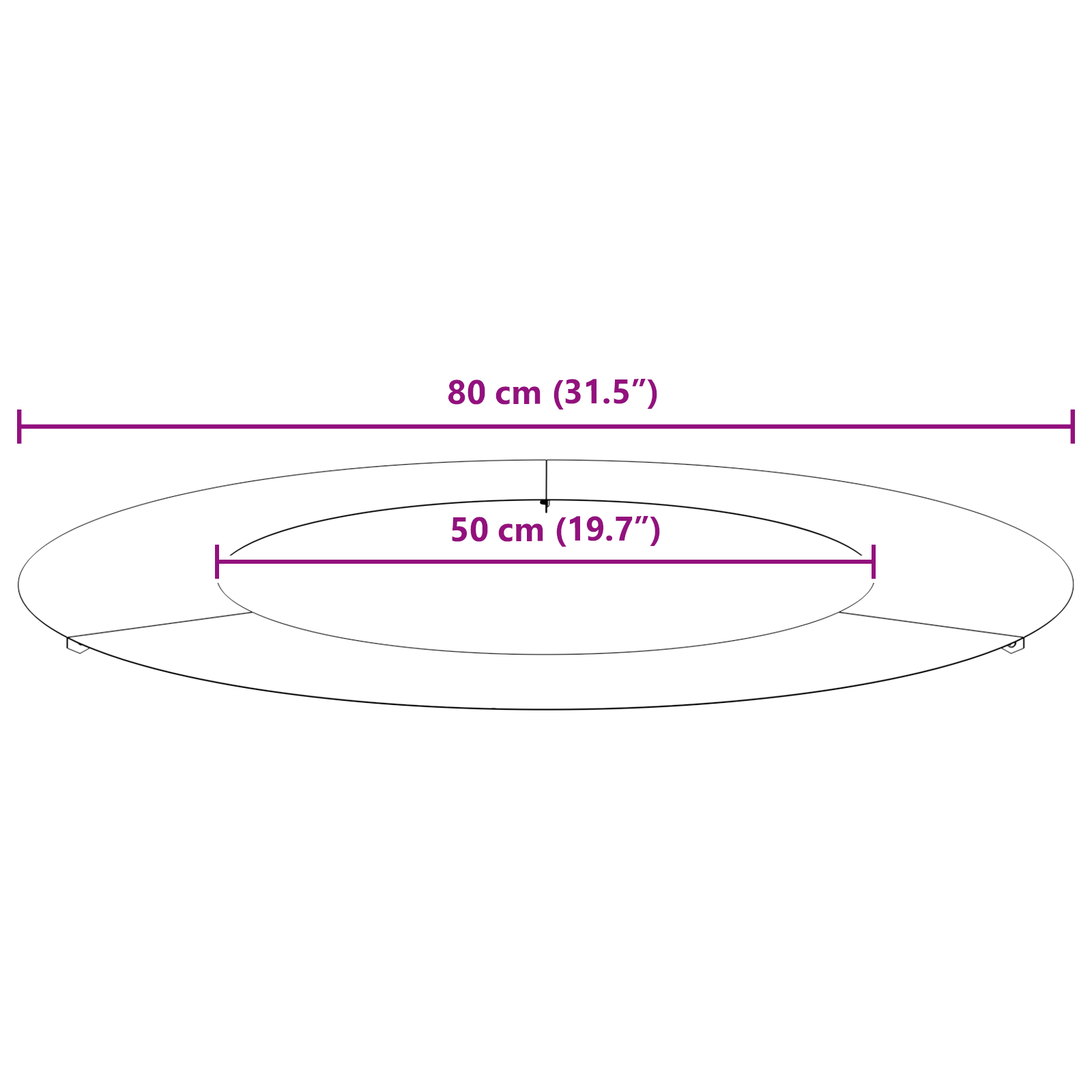 Fioriera in Metallo Bianco Bianco Metallo 80 cm di diametro