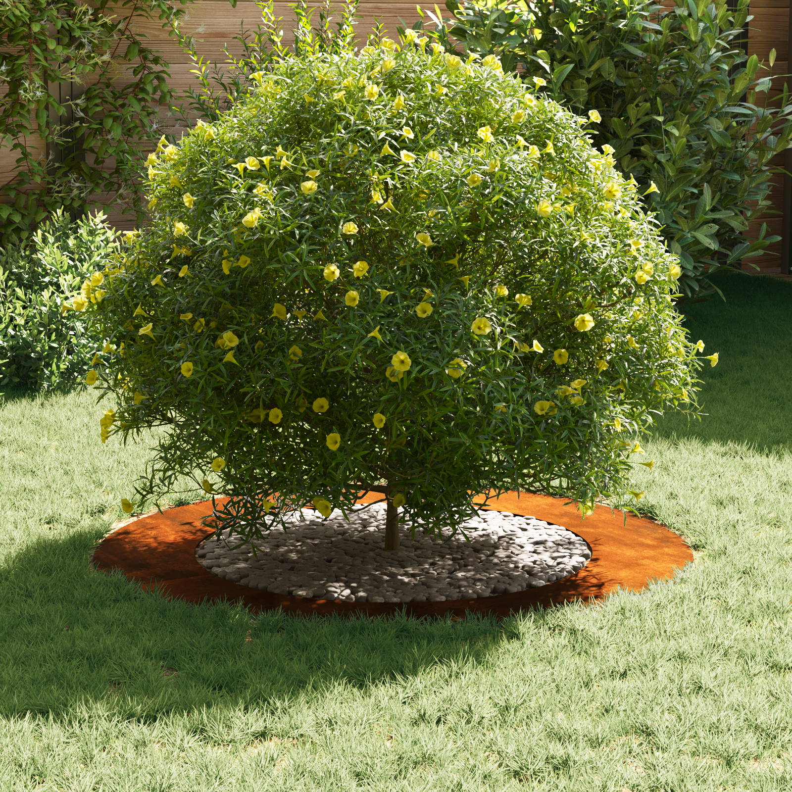 Fioriera in Acciaio Corten Acciaio Corten Grande Intarsi Decorativi