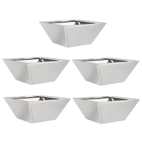 Fioriere a Ciotola per Giardino 5 pz 35x35x15 cm Acciaio Inossidabile