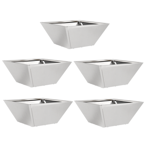 Fioriere a Ciotola per Giardino 5 pz 35x35x15 cm Acciaio Inossidabile