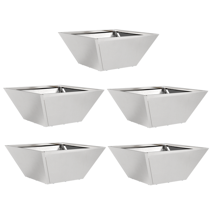 Fioriere a Ciotola per Giardino 5 pz 35x35x15 cm Acciaio Inossidabile
