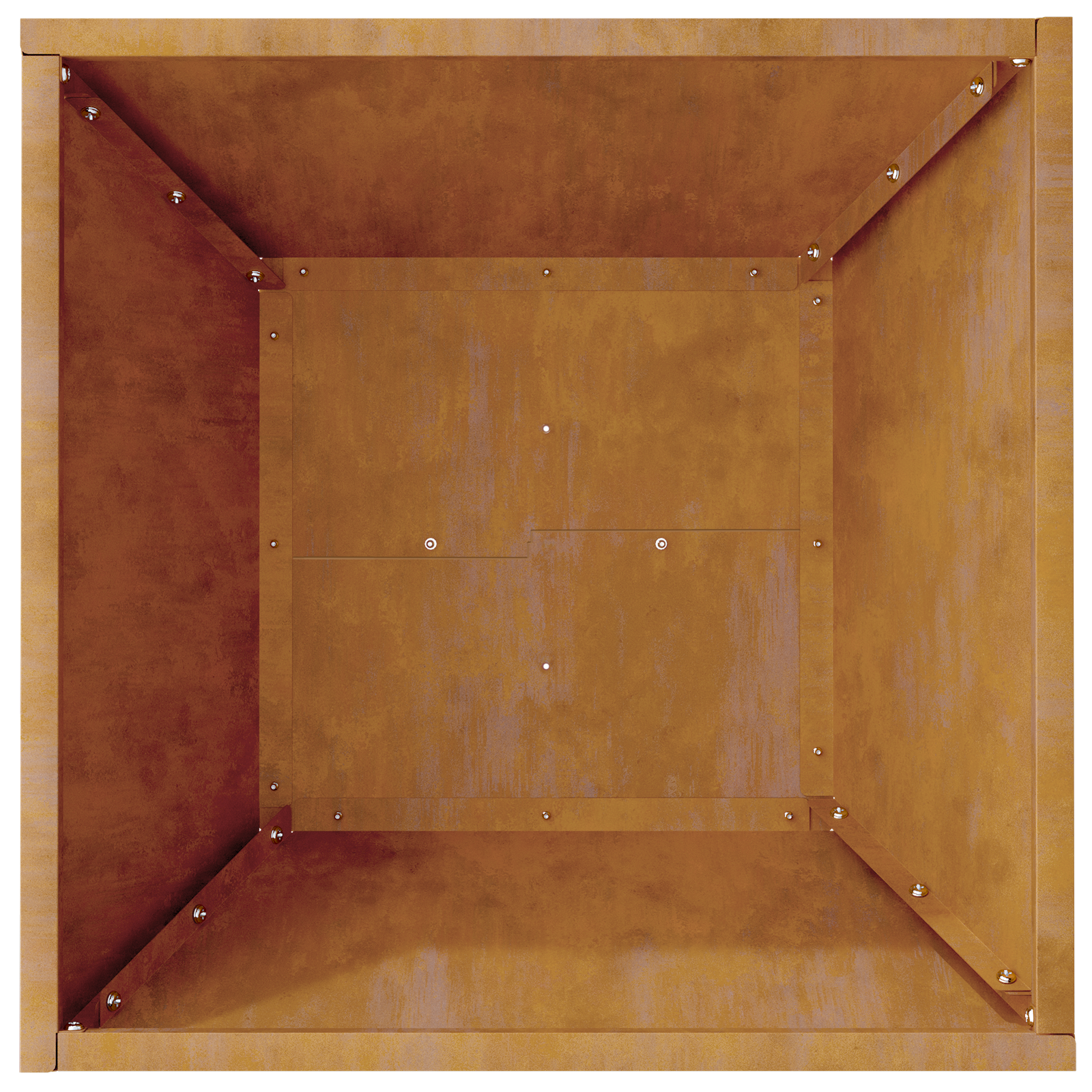 Vasi in Metallo Acciaio corten 40 x 40 x 15 cm Intarsi Decorativi