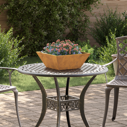 Vasi in Metallo Acciaio corten 40 x 40 x 15 cm Intarsi Decorativi